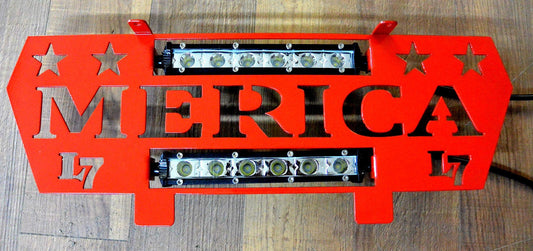 Red Merica dual LED Lucky 7 grille for Polaris General 1000