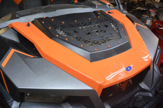 Lucky 7 radiator relocate kit installed on a Polaris General 1000
