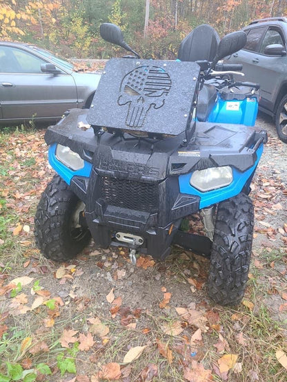 Punisher design Lucky 7 radiator relocate kit on a Polaris Sportsman