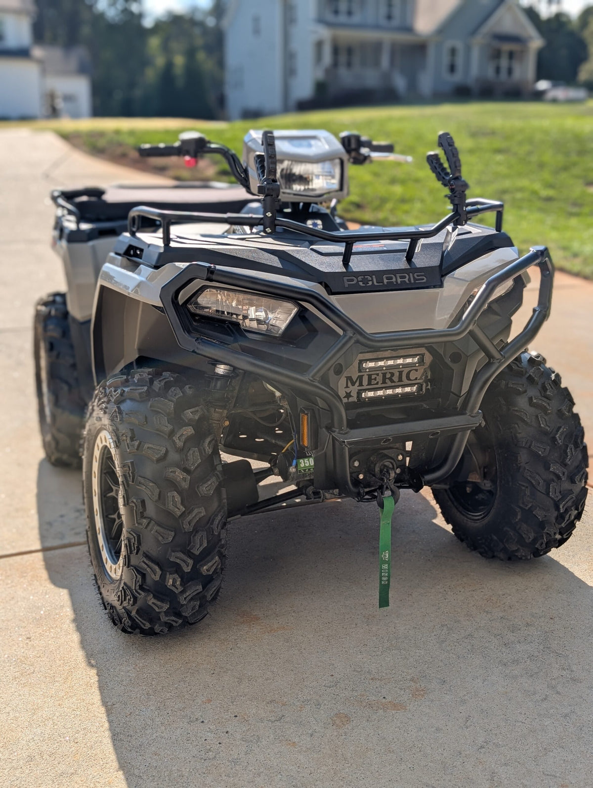 Grey Merica Lucky 7 LED grille on a Polaris Sportsman 450 570