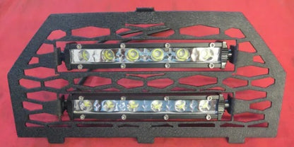 Texture Black mesh-only Lucky 7 LED grille with two light bars for Polaris Sportsman 450 570