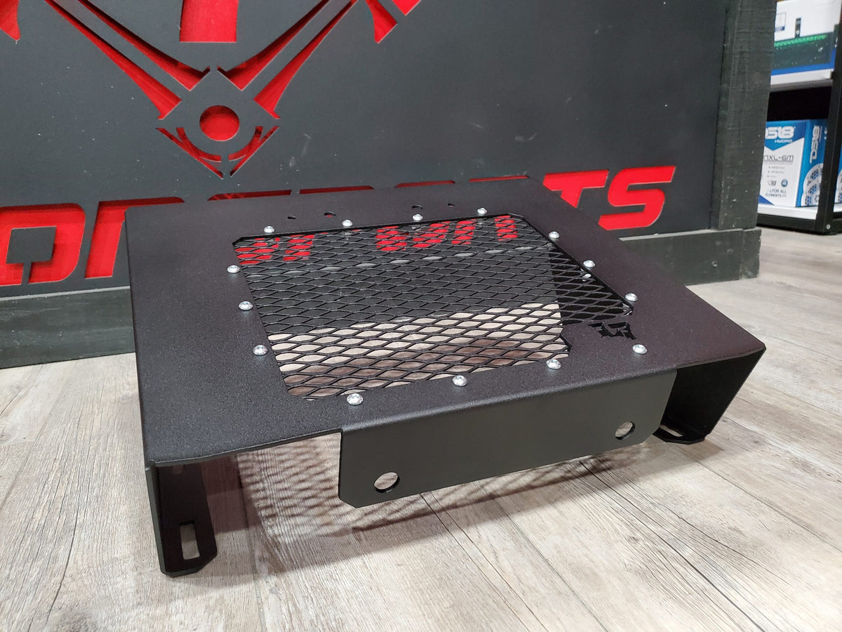 Lucky 7 Polaris Sportsman 450 570 low profile mesh radiator relocation kit Texture Black shop shot
