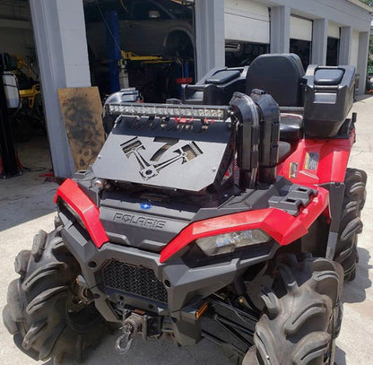 Lucky 7 radiator relocate kit with light bar on a Polaris Sportsman 850