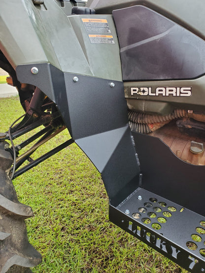 Lucky 7 metal floorboard installed on a Polaris Sportsman 850 SP 1000 XP