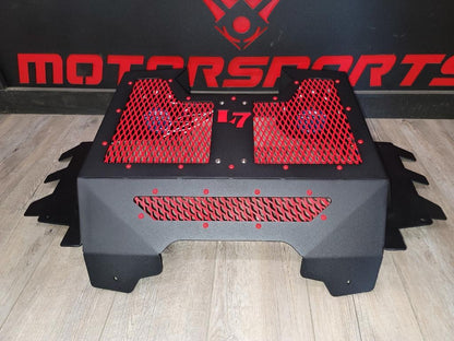 Lucky 7 Polaris Sportsman High Lifter radiator cover with red mesh
