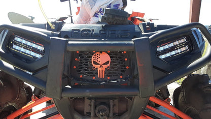Polaris Sportsman with Indy Red Punisher grille installed by Lucky 7 Motorsports