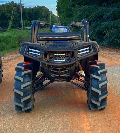 Polaris Sportsman with Lucky 7 Motorsports dual slim row LED lights installed